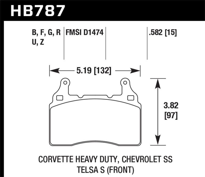 Hawk 14-17 Chevy Corvette / 10-15 Chevy Camaro 6.2L HPS Street Front Brake Pads - Corvette Realm