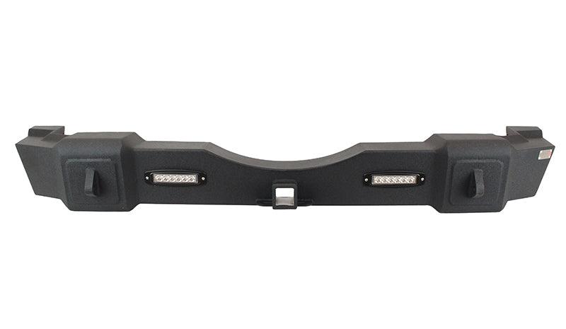 Fishbone Offroad 07-18 Jeep JK Wrangler Rubicon Steel Rear Bumper W/LEDs - Blk Textured Powdercoat - Corvette Realm