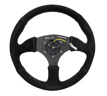 Load image into Gallery viewer, NRG Reinforced Steering Wheel (350mm / 2.5in. Deep) Blk Suede Comfort Grip w/5mm Matte Blk Spokes - Corvette Realm