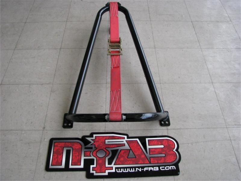 N-Fab Bed Mounted Tire Carrier Universal - Gloss Black - Black Strap - Corvette Realm