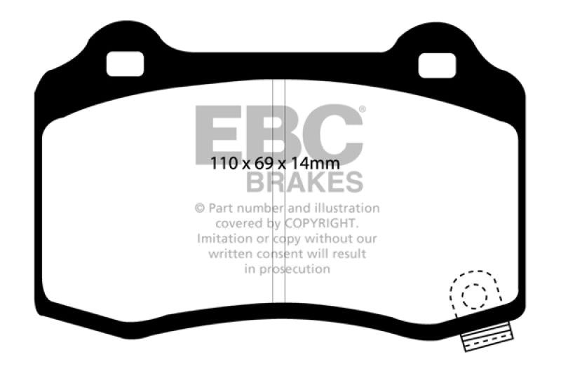 EBC 15+ Cadillac CTS 3.6 Twin Turbo Redstuff Rear Brake Pads - Corvette Realm