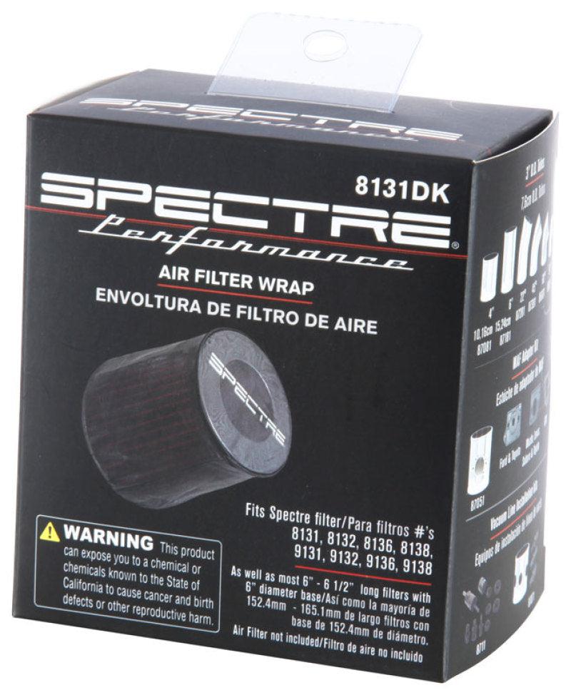 Spectre Universal Pre-Filter Wrap 6in. x 6.125in. - Black - Corvette Realm