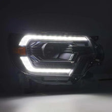 Load image into Gallery viewer, AlphaRex 12-15 Toyota Tacoma PRO-Series Projector Headlights Plank Style Alpha Black w/DRL - Corvette Realm