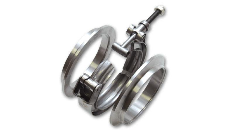 Vibrant T304 SS V-Band Flange Assembly for 1.5in O.D. Tubing incl 2 V-Band flanges & 1 V-Band Clamp - Corvette Realm