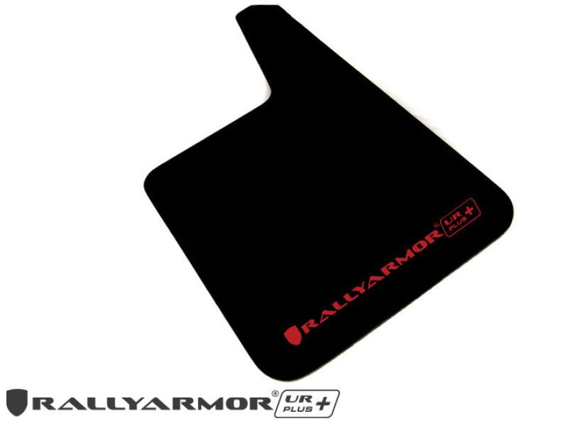 Rally Armor Universal Fit (No Hardware) UR Plus Black UR Mud Flap w/ Red Logo - Corvette Realm