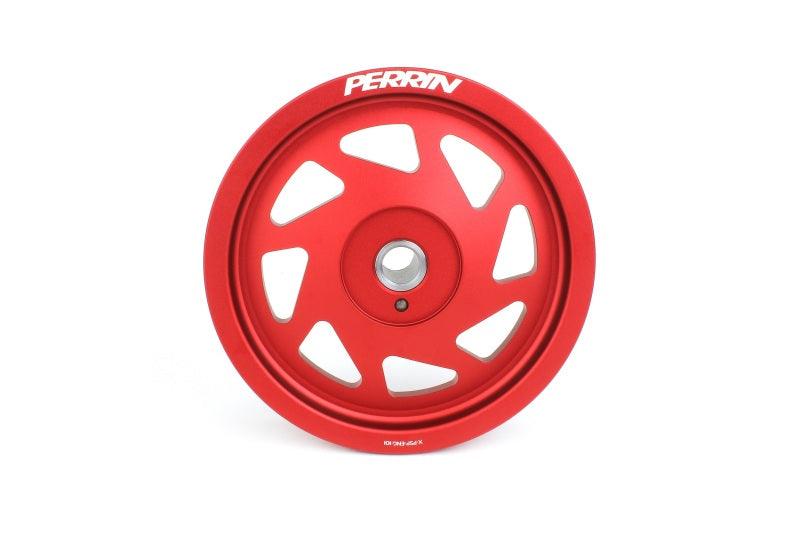 Perrin 19-21 Subaru WRX / 16-18 Forester Lightweight Crank Pulley (FA/FB Engines w/Large Hub) - Red - Corvette Realm