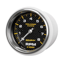 Load image into Gallery viewer, Autometer Marine Carbon Fiber 3-3/8in 8k RPM Tachometer - Corvette Realm