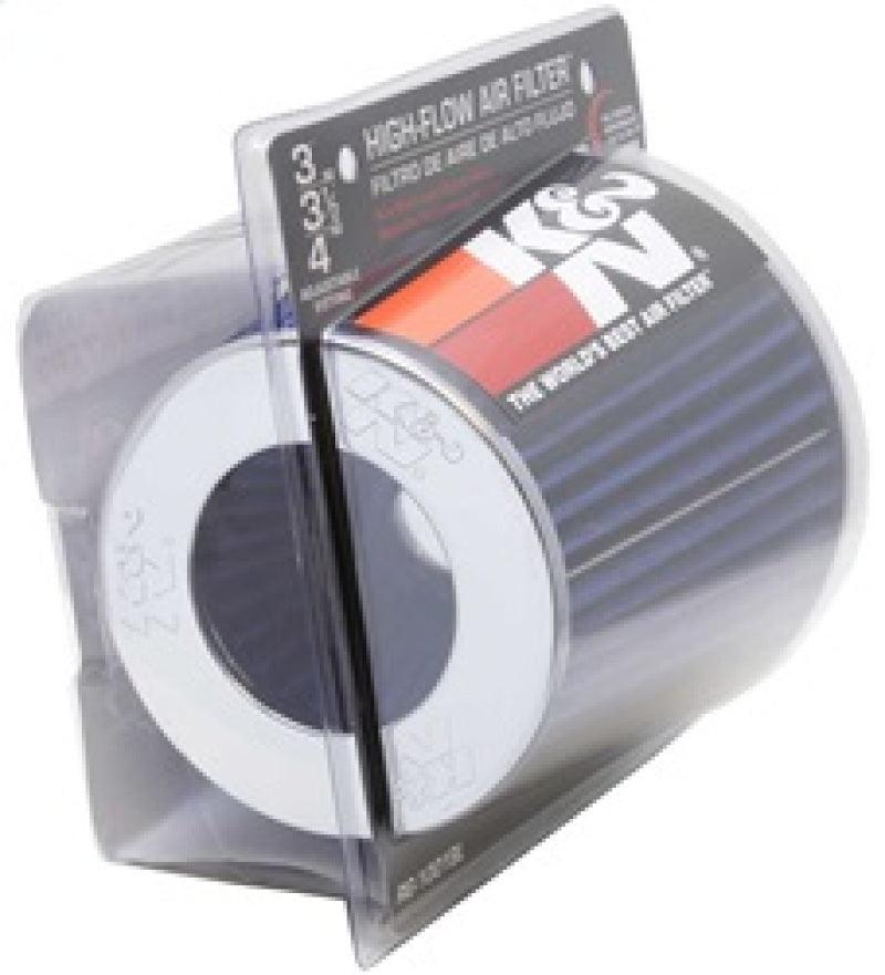 K&N Universal Air Filter Chrome Round Tapered Blue - 4in Flange ID x 1.125in Flange Length x 5.5in H - Corvette Realm