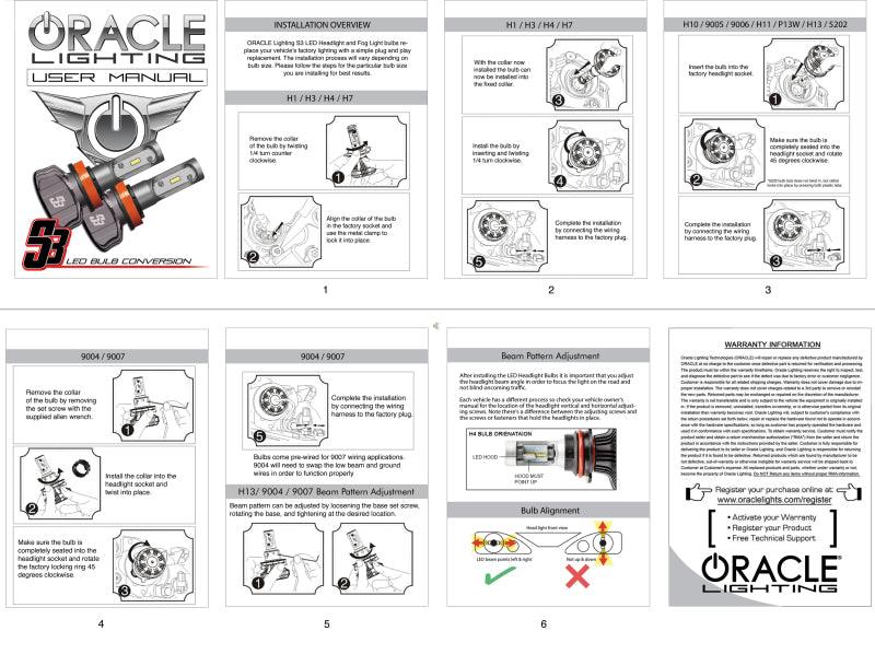 Oracle H4 - S3 LED Headlight Bulb Conversion Kit - 6000K - Corvette Realm