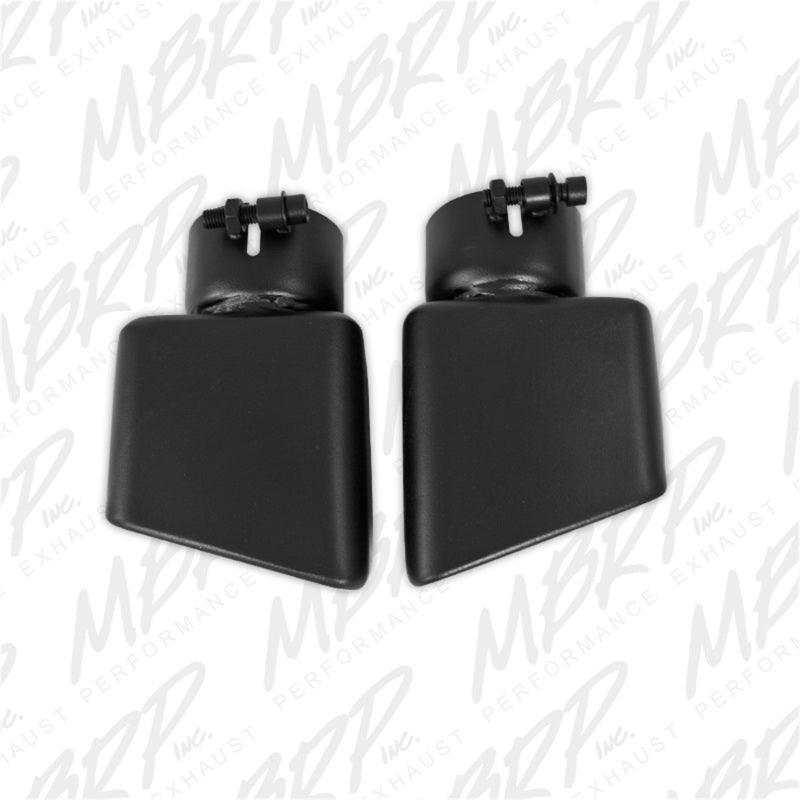 MBRP Universal Tip 4.75inx 3in Rectangle Angled Cut 3in O.D. inlet Pass. Side 7.375in length Black - Corvette Realm