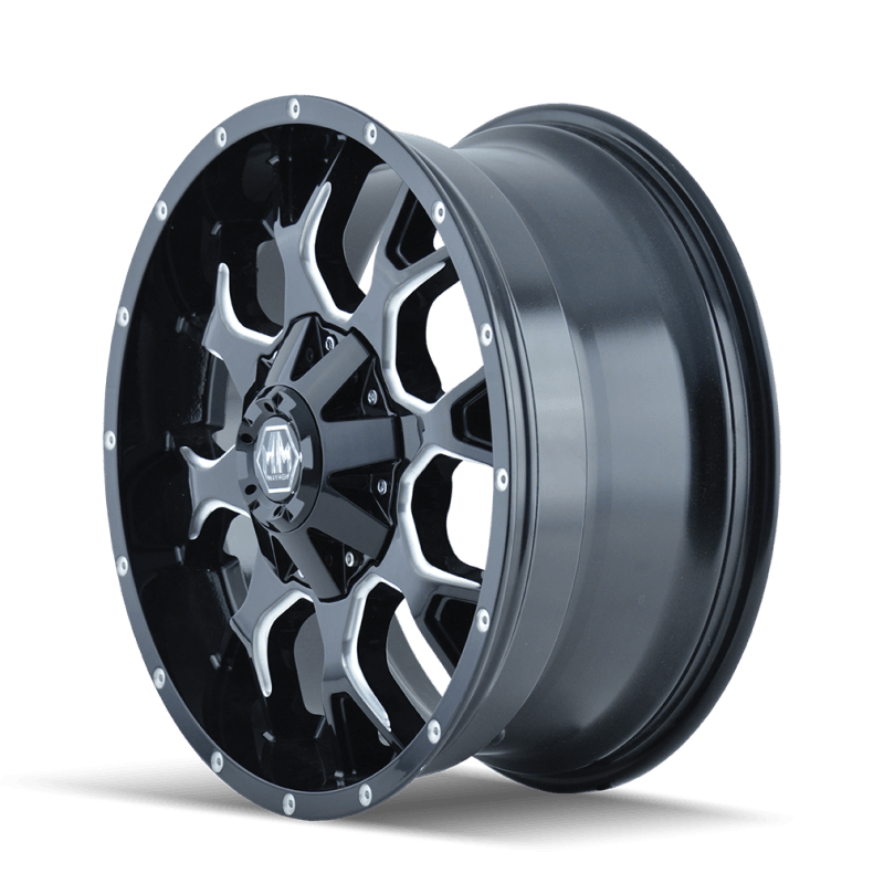 Mayhem 8015 Warrior 20x9 / 6x135 BP / 0mm Offset / 106mm Hub Black w/ Milled Spokes Wheel - Corvette Realm