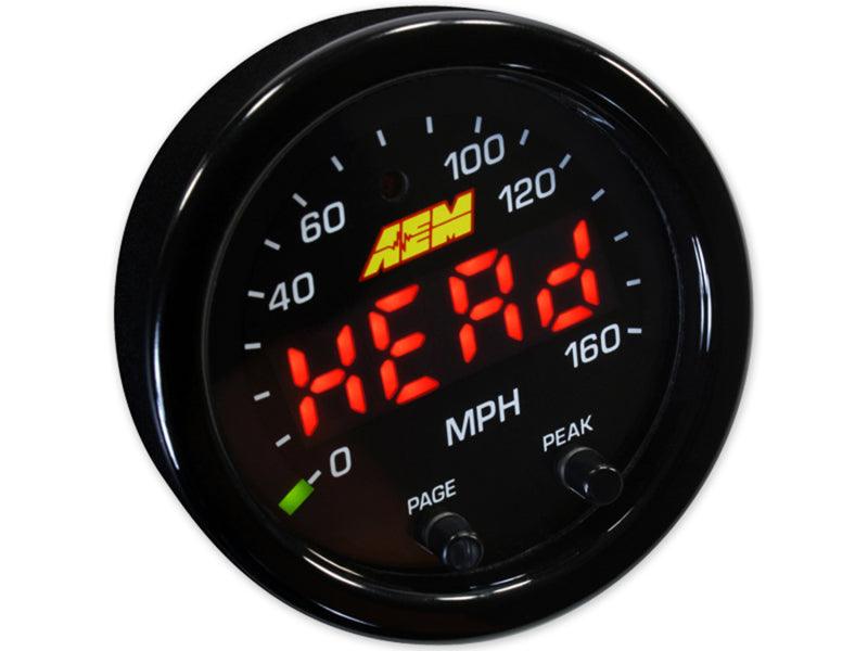 AEM X-Series 0-160 MPH Black Bezel w/ Black Face GPS Speedometer Gauge - Corvette Realm