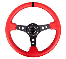 Load image into Gallery viewer, NRG Reinforced Steering Wheel (350mm / 3in. Deep) Red Suede w/Blk Circle Cutout Spokes - Corvette Realm