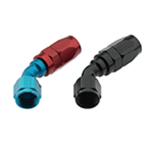 Load image into Gallery viewer, Fragola -6AN x 45 Degree Pro-Flow Hose End - Black - Corvette Realm