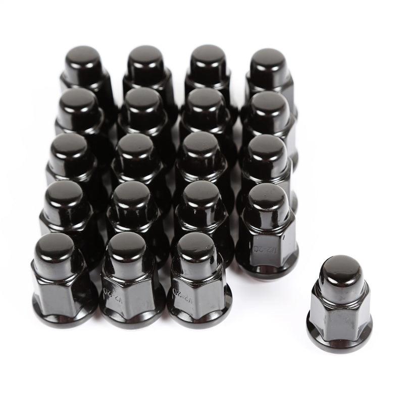 Rugged Ridge Wheel Lug Nut Set of 20 Black 1/2-20 - Corvette Realm