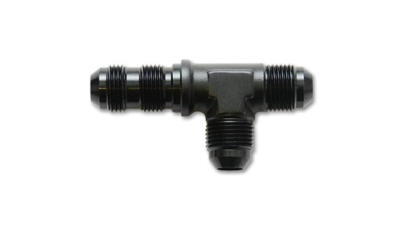 Vibrant -3AN Bulkhead Adapter Tee on Run Fittings - Anodized Black Only - Corvette Realm