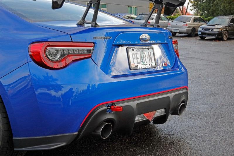 Perrin 13-20 & 2022 Subaru BRZ / 13-16 Scion FRS / 17-20 Toyota 86 Tow Hook Kit (Rear) - Red - Corvette Realm