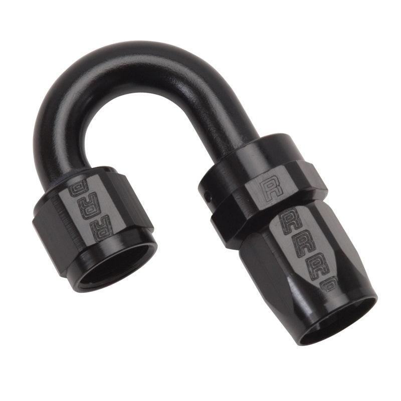 Russell Performance -8 AN Black 180 Degree Full Flow Swivel Hose End - Corvette Realm