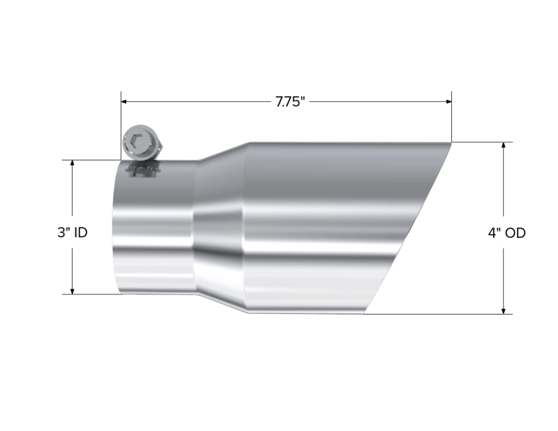 MBRP Universal Tip 4in O.D. Dual Wall Angled 3in inlet 8in length T304 - Corvette Realm