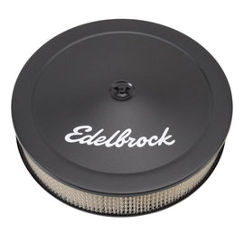 Edelbrock Air Cleaner Pro-Flo Series Round Steel Top Paper Element 14In Dia X 3 75In Dropped Base - Corvette Realm