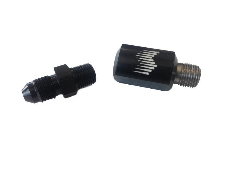 Snow Performance 1/8in NPT Female to 4AN Male Low Profile Straight Nozzle Holder - Corvette Realm
