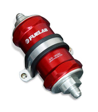 Load image into Gallery viewer, Fuelab 818 In-Line Fuel Filter Standard -6AN In/Out 10 Micron Fabric - Red