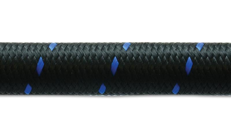 Vibrant -6 AN Two-Tone Black/Blue Nylon Braided Flex Hose (5 foot roll) - Corvette Realm