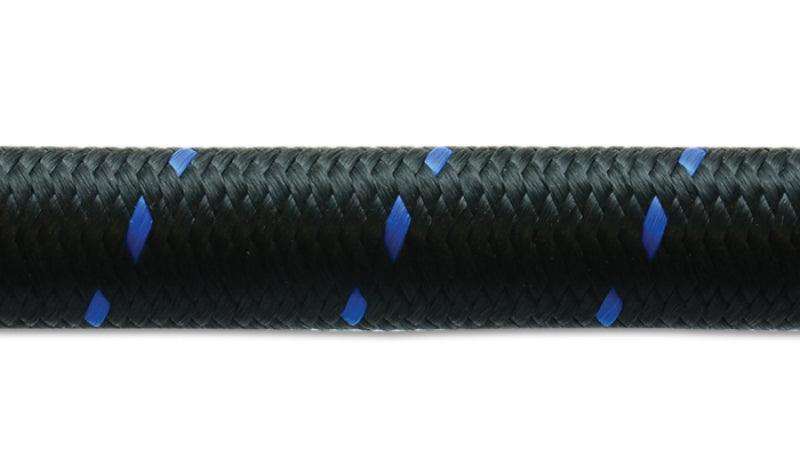 Vibrant -10 AN Two-Tone Black/Blue Nylon Braided Flex Hose (20 foot roll) - Corvette Realm