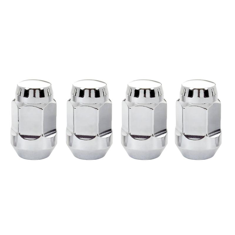 McGard Hex Lug Nut (Cone Seat Bulge Style) M12X1.5 / 3/4 Hex / 1.45in. Length (4-Pack) - Chrome - Corvette Realm