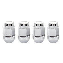 Load image into Gallery viewer, McGard Hex Lug Nut (Cone Seat Bulge Style) M12X1.5 / 3/4 Hex / 1.45in. Length (4-Pack) - Chrome - Corvette Realm