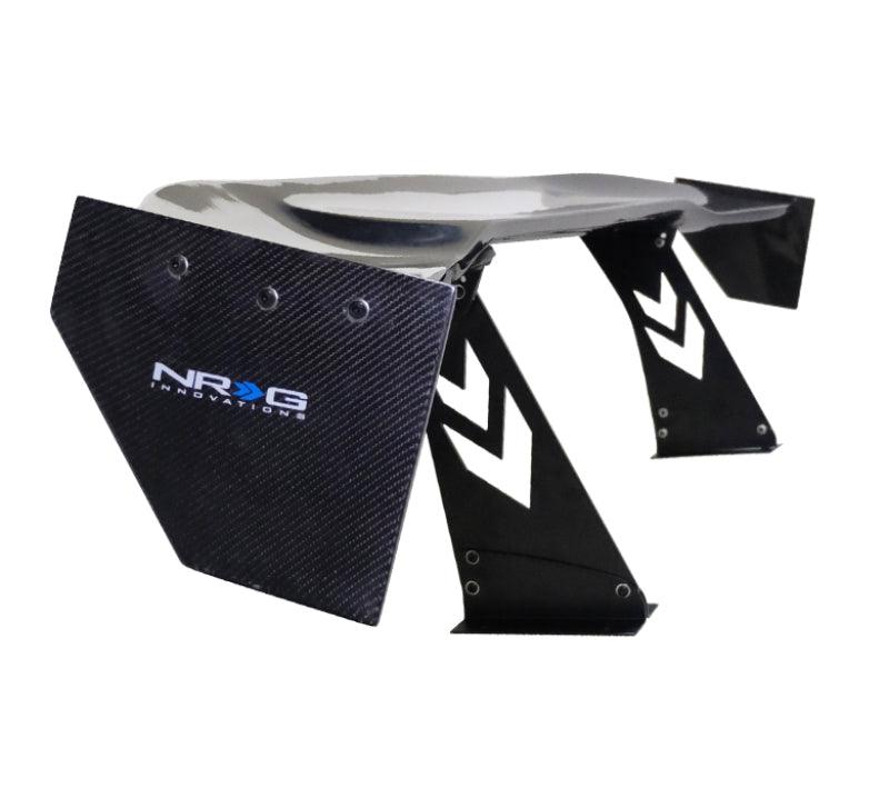 NRG Carbon Fiber Spoiler - Universal (69in.) w/NRG Logo / Stand Cut Out / Large Side Plate - Corvette Realm