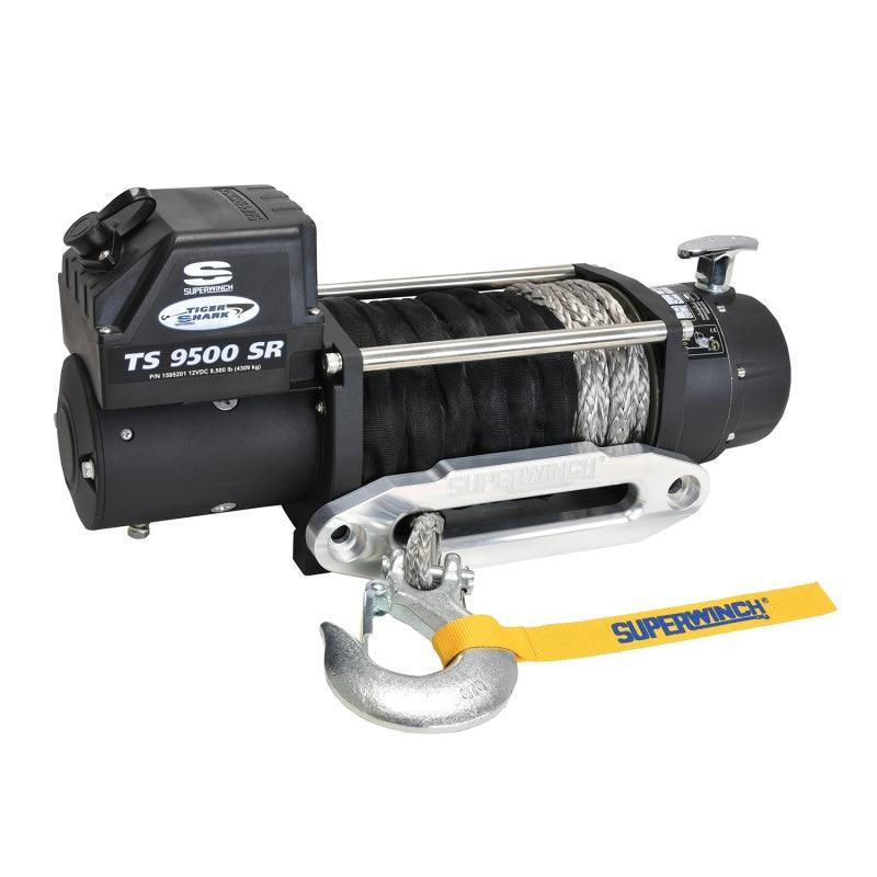 Superwinch 9500 LBS 12V DC 3/8in x 80ft Synthetic Rope Tiger Shark 9500 Winch - Corvette Realm