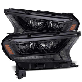 AlphaRex 19-21 Ford Ranger LUXX LED Proj Headlights Plank Style Alpha Black w/Seq Signal/DRL - Corvette Realm