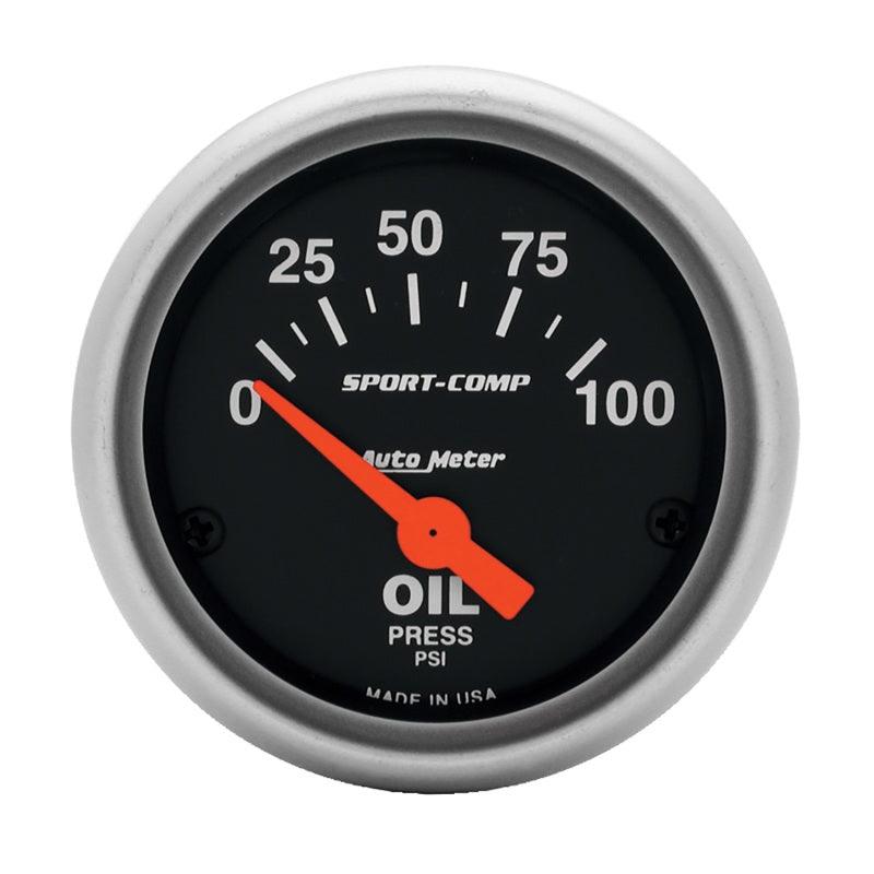 Autometer Sport-Comp 52mm 0-100 PSI Electronic Oil Pressure Gauge - Corvette Realm