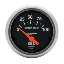 Load image into Gallery viewer, Autometer Sport-Comp 52mm 0-100 PSI Electronic Oil Pressure Gauge - Corvette Realm