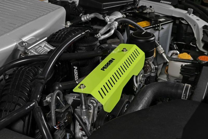 Perrin 22-23 Subaru WRX Pulley Cover (Short Version - Works w/AOS System) - Neon Yellow - Corvette Realm