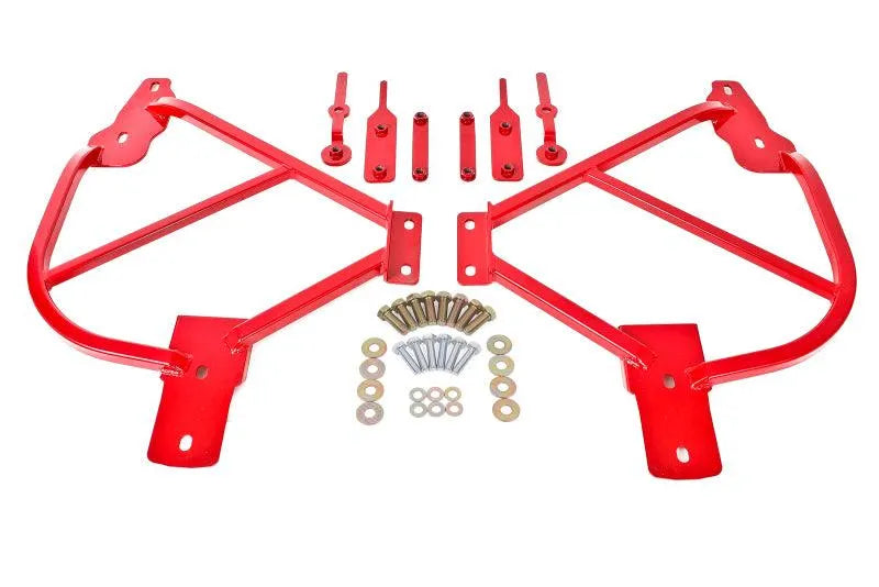 BMR 10-15 5th Gen Camaro Bolt-On Subframe Connectors - Red - Corvette Realm