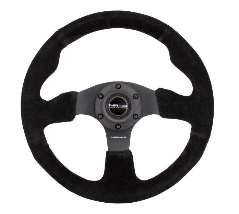 NRG Reinforced Steering Wheel (320mm) Suede w/Black Stitch - Corvette Realm