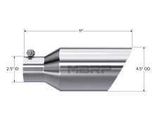 Load image into Gallery viewer, MBRP Universal Tip 4.5 O.D. Dual Walled Angled Rolled End 2.5 Inlet 12in Length - T304 - Corvette Realm