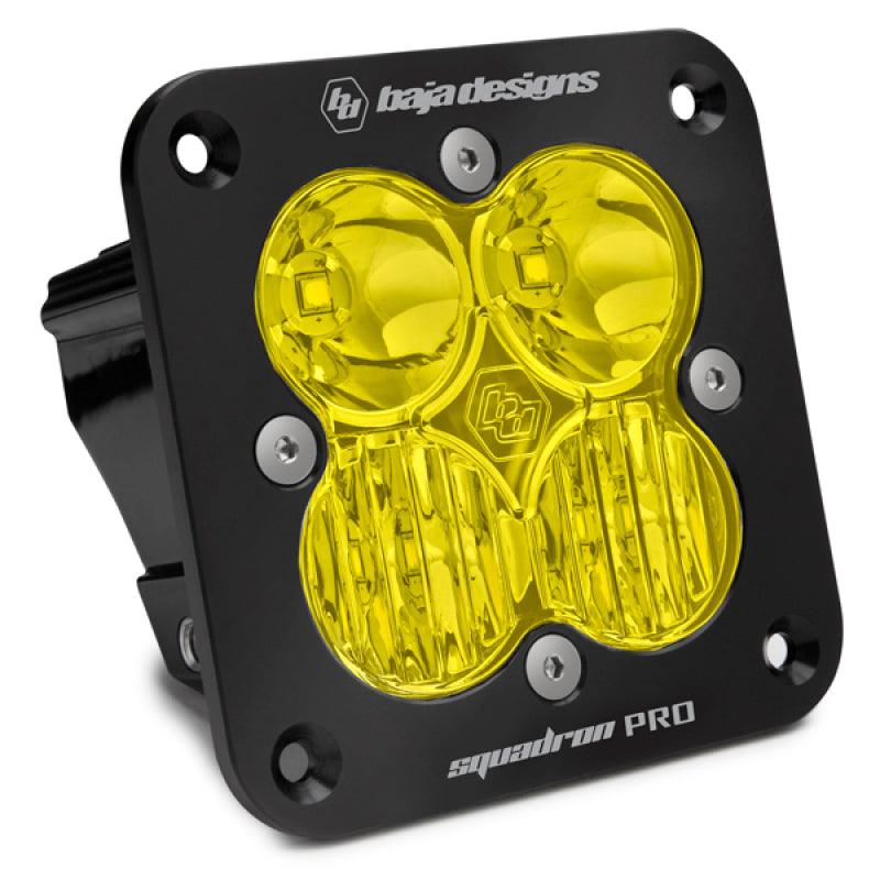 Baja Designs Squadron Pro Flush Mount Black Driving/Combo Pattern LED Light Pod - Amber - Corvette Realm