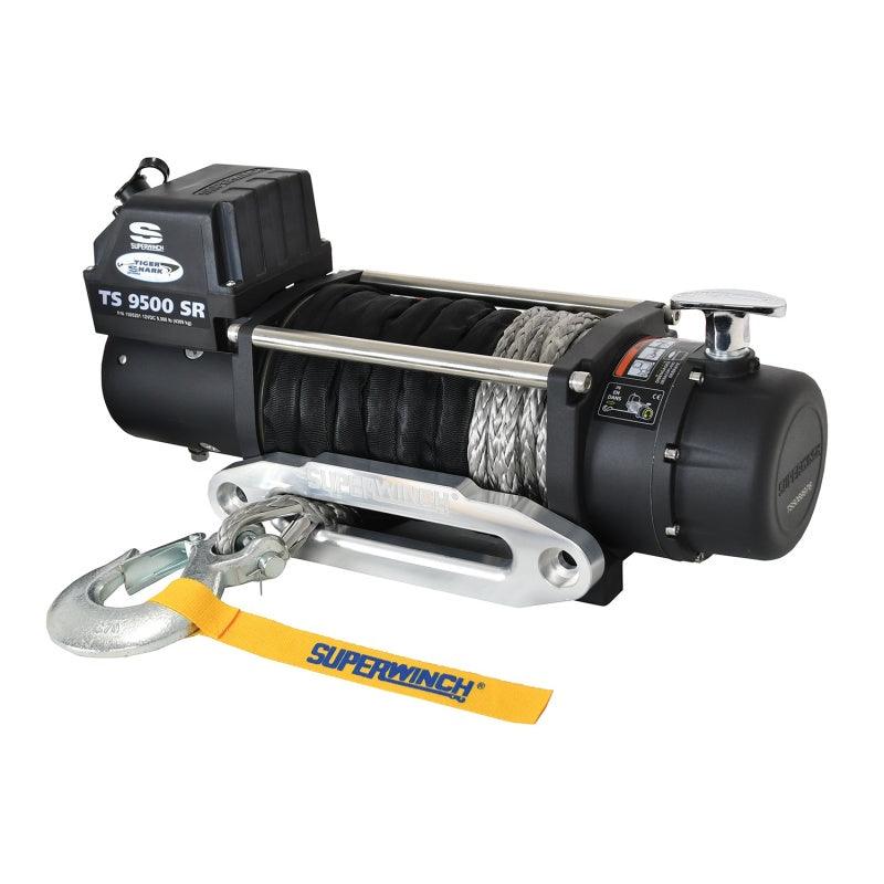 Superwinch 9500 LBS 12V DC 3/8in x 80ft Synthetic Rope Tiger Shark 9500 Winch - Corvette Realm