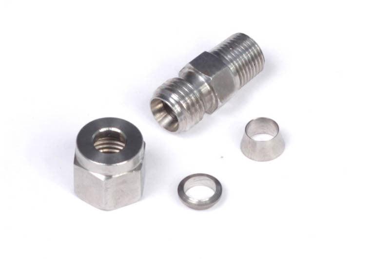 Haltech 1/4in Stainless Compression 1/8in NPT Thread Fitting Kit (Incl Nut & Ferrule) - Corvette Realm