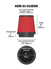 Load image into Gallery viewer, AEM Dryflow 6in. X 6in. Round Tapered Air Filter - Corvette Realm