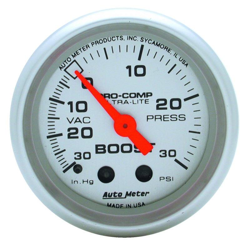 Autometer Ultra-Lite 52mm 30 PSI Mechanical Boost Gauge - Corvette Realm