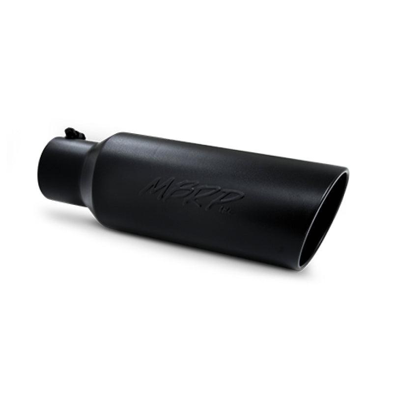 MBRP Universal Tip 6in OD Rolled End 4in Inlet 18in L Black Coated Exhaust Tip - Corvette Realm