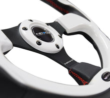 Load image into Gallery viewer, NRG Reinforced Steering Wheel (320mm) Blk w/White Trim &amp; 4mm 3-Spoke - Corvette Realm