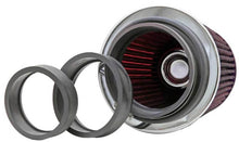 Load image into Gallery viewer, K&amp;N Universal Air Filter Chrome Round Tapered Red - 4in Flange ID x 1.125in Flange Length x 5.5in H - Corvette Realm