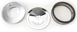Edelbrock Air Cleaner Pro-Flo Series Round Steel Top Paper Element 10In Dia X 3 5In Chrome - Corvette Realm