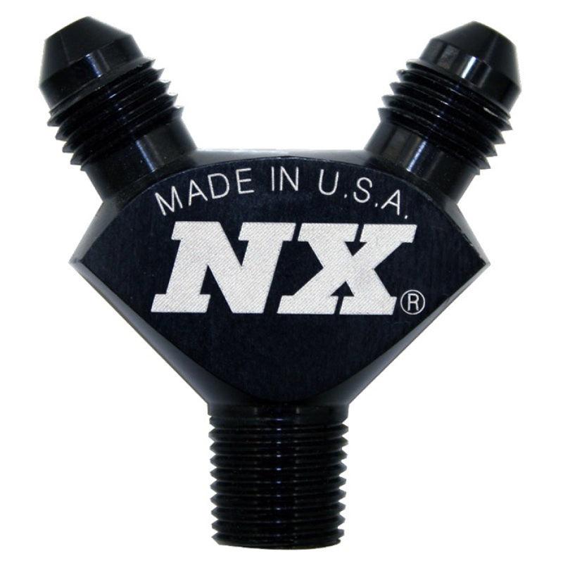 Nitrous Express 1/8NPT x 3AN x 3AN Billet Pure-Flo Y Fitting - Black - Corvette Realm