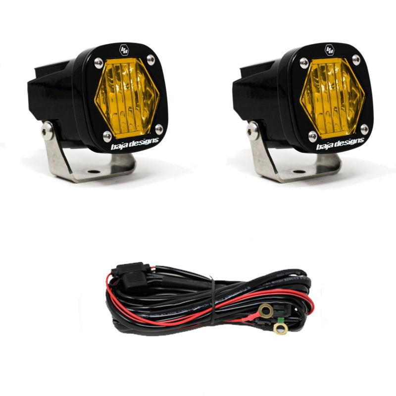 Baja Designs S1 Amber Wide Cornering LED Light w/ Mounting Bracket Pair - Corvette Realm